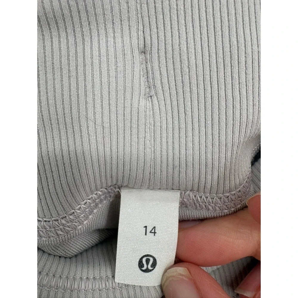 Lululemon Joggers Womens 14 Grey Beyond the Studio Ribbed Athletic Pant